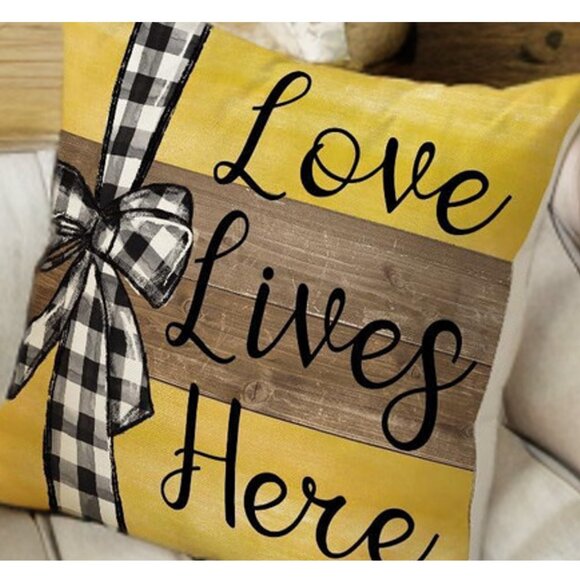 Honey Bee Decorative Pillow Covers Floral Spring Decor Yellow Accent Throw Cases - Picture 3 of 6